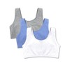 Bestform Women's 5009012 Tank Style Sports Bra-3 Pack, White|Blue|Heather Grey,