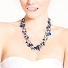 AeraVida Boho Summer Blue Shell Triple Layer Simulated Blue Quartz
