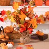 2 Pack Fall Decor Artificial White Berry Maple Leaf Pumpkin