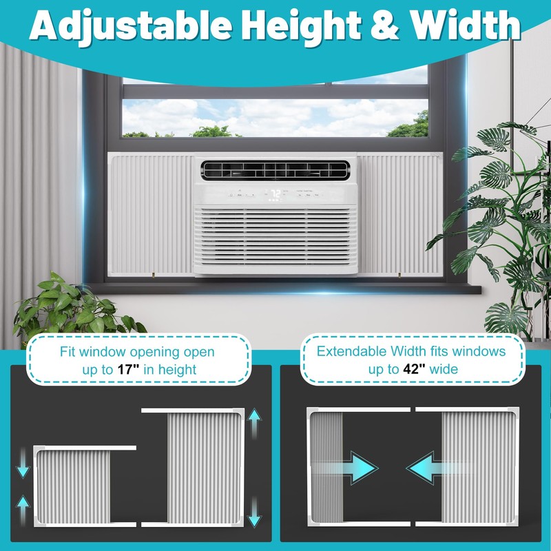 Chiligent Window AC Side Panel with Frame, Adjustable Air Conditioner