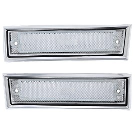 KUAFU Front Fender Side Marker Light Compatible with 1981-1991 Chevy/GMC C/K Series/Suburban/Blazer/Jimmy Replace for GM2551107 GM2550115 915558 915557 18120166 18120066 Bumper Side Lamp Clear Lens