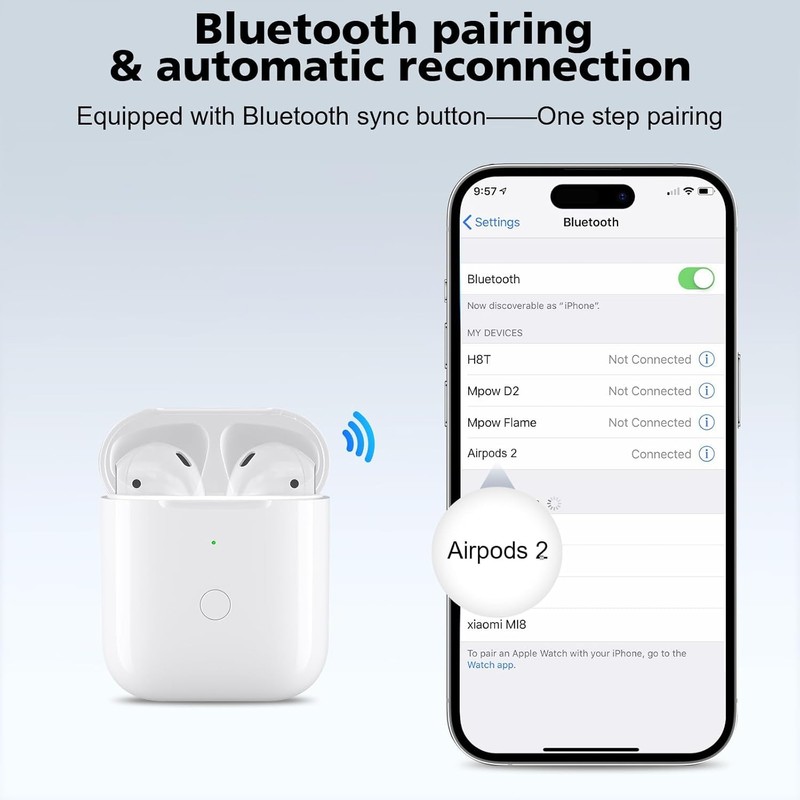 Gadihua Wireless Charging Case Replacement for AirPods 1/2, Compatible with