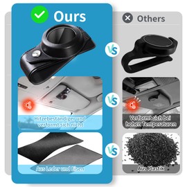 mylovetime Sun Visor Holder Compatible with Ooono Co-Driver No1, Holder for Sun Visors Leather Black