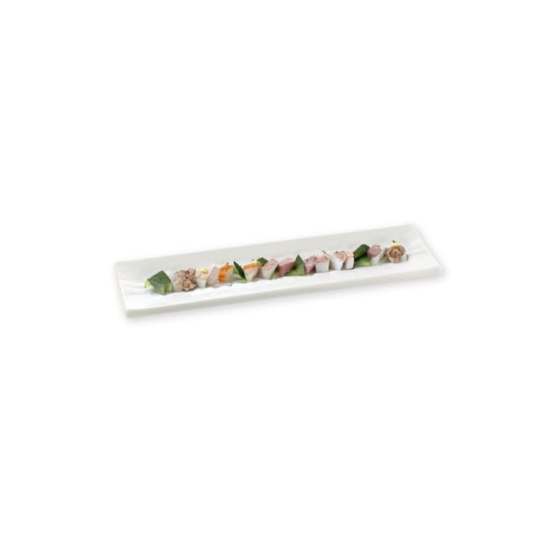 TableCraft Products M206 Dish, Rectangle, Melamine, 20" x 6", White