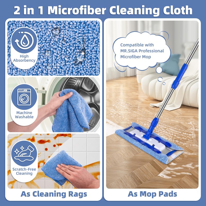 2 in 1 Microfiber Cleaning Cloth Compatible with MR SIGA