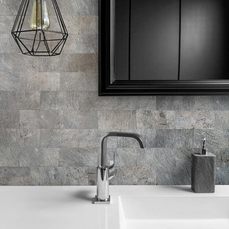 AULIGET 100 Piece Mountain Rock Peel and Stick Backsplash Wall