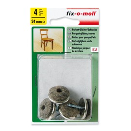 Fix-O-Moll 3566147 Parquet Gliders with Screws 24 mm Pack of 4