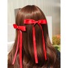 4pcs Ribbon Bowknot Hair Clips for Women with Long Tails,