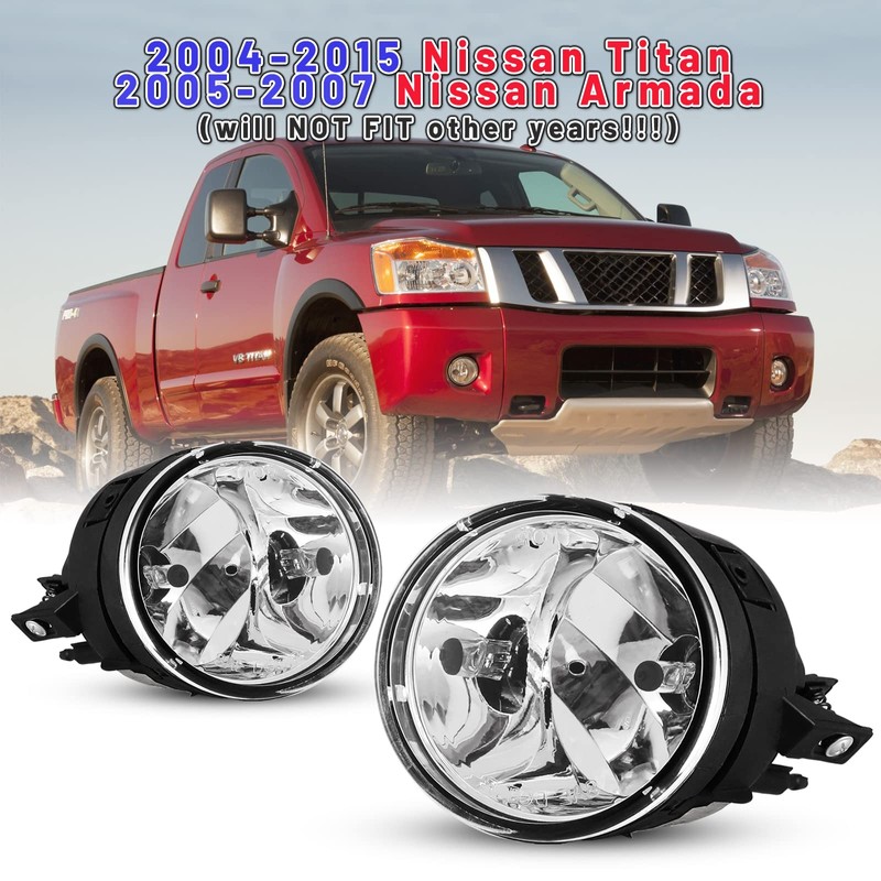 Lámpara de luces antiniebla compatible con Nissan Titan 2004-2015 para