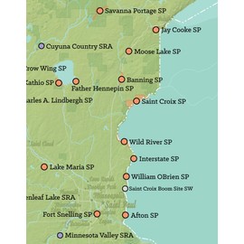 Best Maps Ever Minnesota State Parks Map 11x14 Print (Green & Aqua)