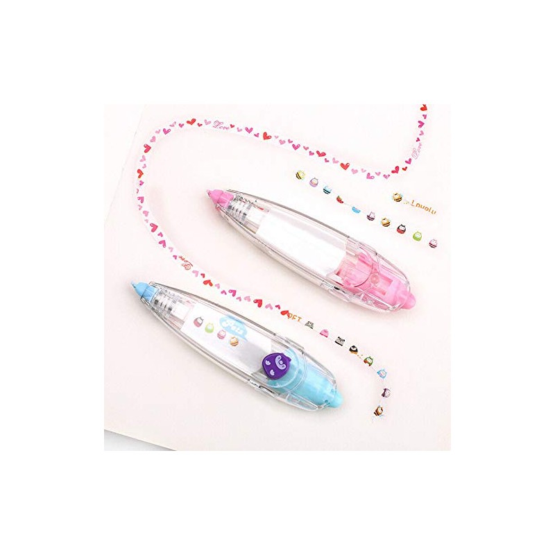 SUPERTOOL Decorative Correction Tape Pen, Cute, Vivid Design Patterns,Letter,for DIY/School/Decoration