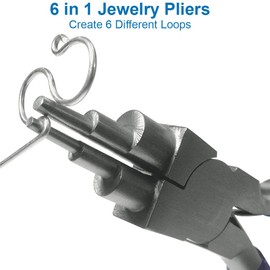 MMOBIEL Jewelry Making Wire Bending Pliers 2-9mm 6 Size Loops Jump Rings Stainless Steel