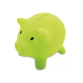 Soft Body PVC Piggy Bank in Vibrant Colours - Novelty Money Box for Children with Lid - Lightweight and Durable - Lime Green