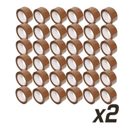 American Terminal 72 Brown Packing Tape 2" x 110 Yards Strong Heavy Duty Sealing Adhesive Tapes for Moving Packaging Shipping Office and Storage (72 Rolls)