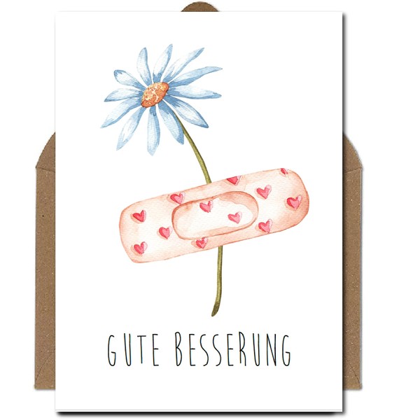 The Life Barn Postcard with Envelope Get Well Soon Wishes