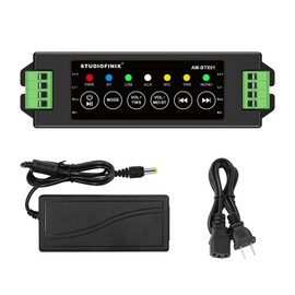 STUODIOFINIX Mini amplificador Bluetooth de 4 canales de 120 W para altavoces pasivos con TWS, AUX, MIC, USB, pieza de repuesto, adecuado para altavoces de pared/techo/marino/estantería