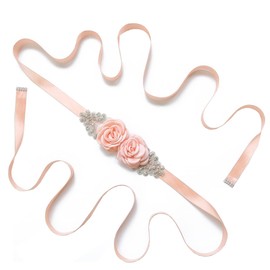 Anevous Rose Rhinestone Wedding Belt Women's Bridal Dress Belt, Long 270 cm Sash Bridal Belt, Bridesmaid Dress Sash Belt Waist Belt for Wedding Jewellery Belt Evening Dresses Clothing, Champagne