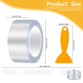 VBGURR Paint Protection Film, Transparent Car Door Sill Protection, Transparent Universal Paint Protection Films for Car Accessories (7 cm x 10 m)