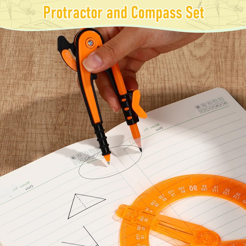 Zonon Student Geometry Math Set Compass and Protractor Set, Drawing