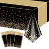 4 Pack Black and Gold Tablecloths - 86.6"x51.2" Rectangular Black