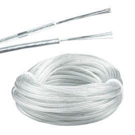 urcianow 50FT 28AWG 2 Conductor Transparent Electrical Wire UL Certified Flexible PVC Insulated Low Current Cable for LED Lights DIY Projects Home Repair Christmas Decor Electronics