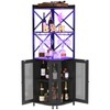 JKsmart Corner Bar Cabinet with LED Lights, 5-Tier Industrial Wine