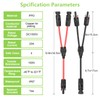 3 Pairs Solar Connectors 20A Y Branch Cable Parallel Adapter