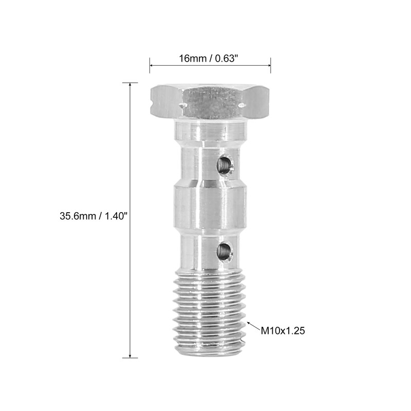 X AUTOHAUX Hollow Screw M10 x 1.25 Double Metric Thread