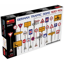 MiniArt MIN35633 1:35-German Traffic Signs 1930-40's, Unpainted