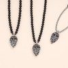 COAI Men's Necklace with Retro Arrow Pendant, Obsidian, Obsidian
