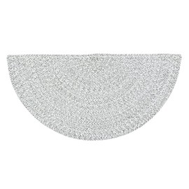 Super Area Rugs Farmhouse Braided Rug Cotton Kitchen Reversible Carpet Gray & White, 20" X 40" Half Circle