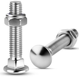 Nuts OT nuts 30 PCS Coach Bolts M5 x 50mm Cup Square Carriage Bolts and Hex Nylon Lock Nut Set Zinc Plated Carbon Steel Carriage Bolts for Wood Furniture Construction