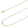 Wellingsale 14K Solid Tri Color Gold 1.7mm Mirror Chain with