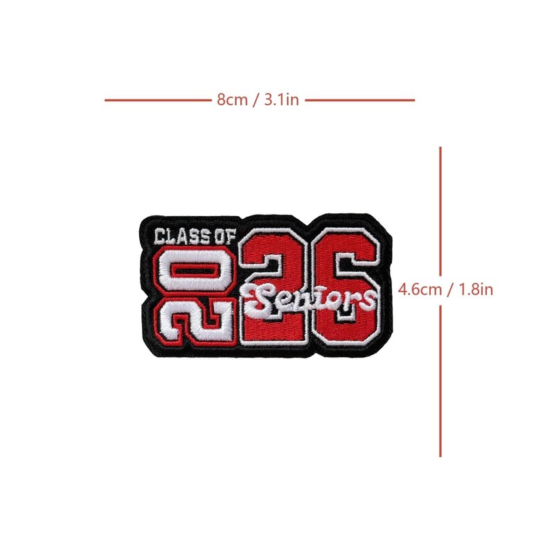 Class of 2026 Seniors Student Graduation Class Patch, Applique Iron-on/Sew-on