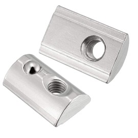 uxcell Roll-in Spring M6 T Nut, Roll Ball Elastic Nuts for 4545 Series Aluminum Extrusion Profile Suitable for Aluminum Profile with 9.8mm Groove Depth, Pack of 12