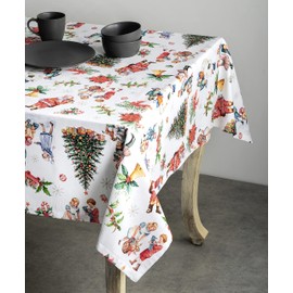 Maison d' Hermine Chromo 100% Cotton Tablecloth for the Kitchen, Dinner, Tabletop, Party Decoration, Weddings, Thanksgiving/Christmas (Rectangle, 160 cm x 220 cm)