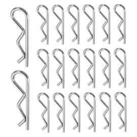 sourcing map 50 Pcs Hitch Pin Clip, 2.5mm x 45mm R Clips 304 Stainless Steel Retaining Wire Hair Pins Cotter Pin Assortment Kit Clips for Trailer Tractors Mower Carts Truck Pin Clip, Silver