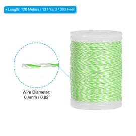 PATIKIL Archery Bow String Serving Thread 131 Yard/120M, 0.02" / 0.4mm Dia Bowstring Thread for Tying Peep Sight Nock Compound Recurve Bow, Grass Green/White