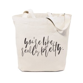 The Cotton & Canvas Co. Beach, Grocery, Farmers Market, Shopping and Travel Reusable Shoulder Tote and Handbag …, You're Like Really Pretty, Medium
