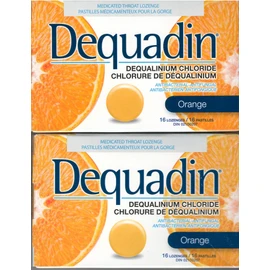 Dequadin Orange Anti-Bacteria Dequalinium Lozenges 2 Boxes of 16