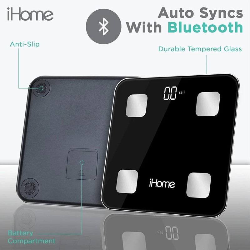 iHome Digital Bluetooth Smart Scale for Body Weight, Weight Scale,