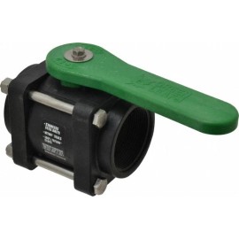 Green Leaf 2" Pipe, Standard Port, Polypropylene Standard Ball Valve 3 Piece,...