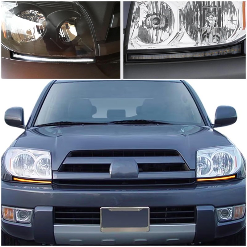 KEEGTBOX Switchback White/Amber LED DRL Front Side Marker Headlight Amber