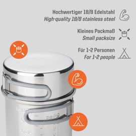 Esbit ESPT1000ST Outdoor Stainless Steel Pot, 33.8 fl oz (1,000 ml)