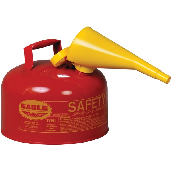 Eagle 2.5 Gallon Type I Red Safety Gas Can for