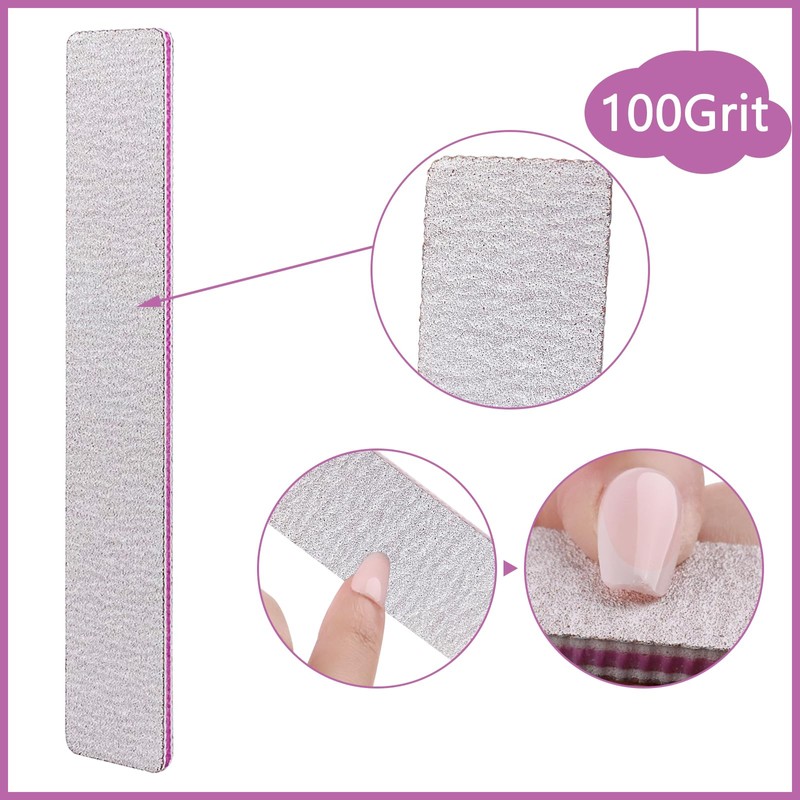 LNAUJS LNAUJS 3PCS Professional Reusable Double-Sided 100/180 Grit Washable Nail