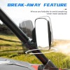 TWOM 1.75"~2" Breakaway Side Mirrors Rear View Mirror Set For