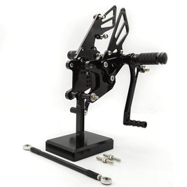 CNC ZX10R 06-10 Motorcycle Adjustable Rearsets Foot Pegs Rear Set Footpeg Brake Shift Pedal Compatible with Ninja ZX10R ZX 10R ZX-10 2006-2010 Black