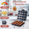 16 PCS Mini Waffle Maker Machine, Nonstick Waffles Iron Quick