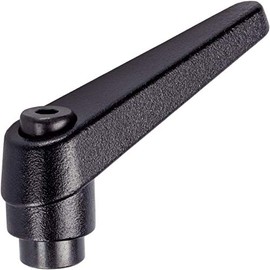 HALDER 24400.0038 Adjustable Clamping Lever, Black, d1=13 mm/d2=M4